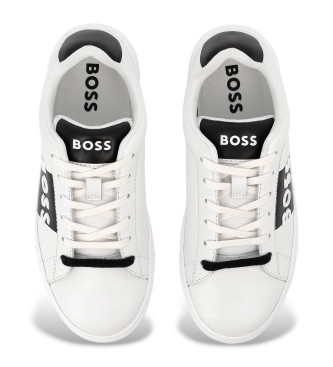 BOSS Hvide ldersko med logoprg