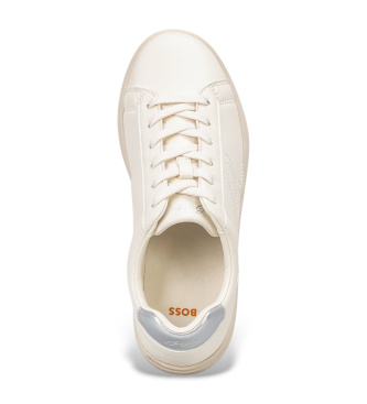 BOSS Everlynn hvide hjemmesko i l�der