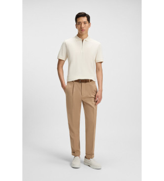 BOSS Gary Slon Beige Leder Hausschuhe