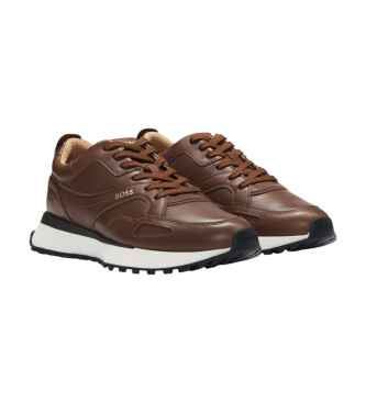 BOSS Jonah Brown Leather Sneakers