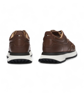 BOSS Jonah Brown Leather Sneakers