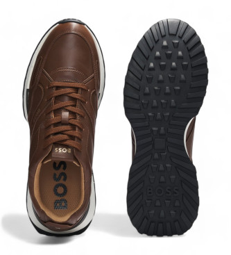 BOSS Jonah Brown Leather Sneakers