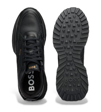 BOSS Tnis de couro Jonah Runn preto