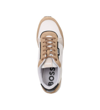 BOSS Kai Leather Sneakers white, brown