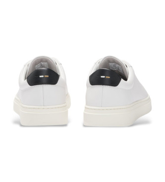 BOSS Kieran lder sneakers vit