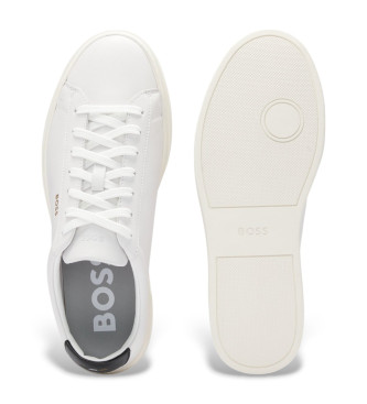 BOSS Kieran lder sneakers vit