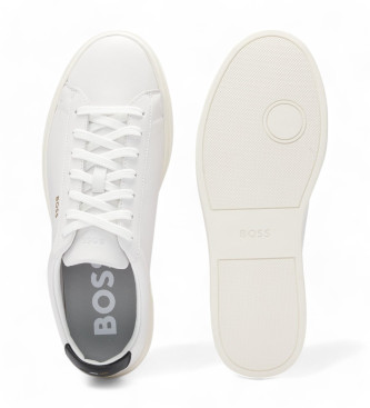 BOSS Kieran Logo Lder Sneakers hvid