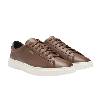 BOSS Kieran Logo lder sneakers brun