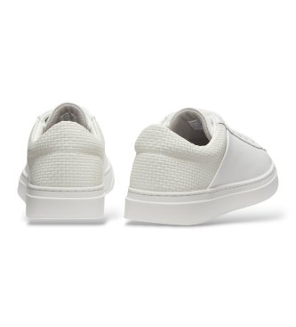 BOSS Kieran Tenn vita lädersneakers
