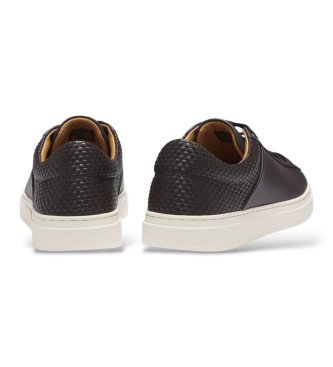 BOSS Kieran Tenn sneakers i mörkbrunt läder