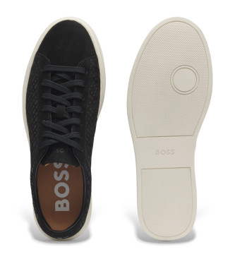 BOSS Skórzane sneakersy Kieran Tenn czarne