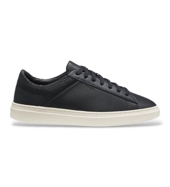 BOSS Kieran Tenn svarta lädersneakers