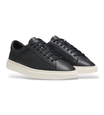 BOSS Kieran Tenn svarta lädersneakers
