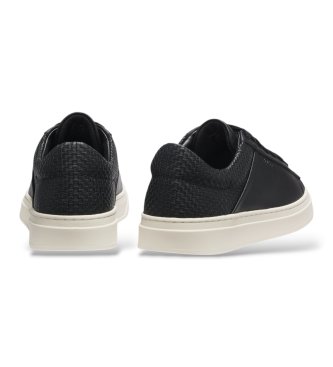 BOSS Kieran Tenn svarta lädersneakers