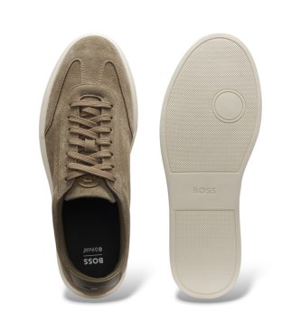 BOSS Baskets en cuir Kieran Tenn vert