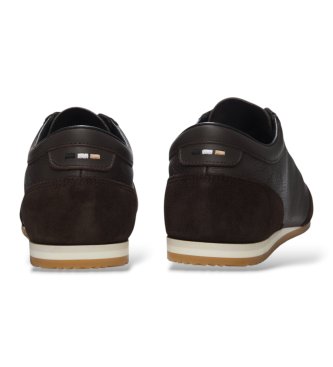 BOSS Zapatillas de piel Lineor Lowp marrón oscuro