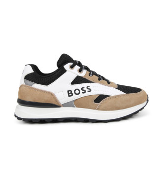 BOSS Braune Lederturnschuhe