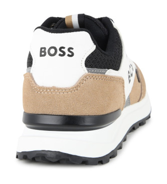 BOSS Zapatillas de piel marrn