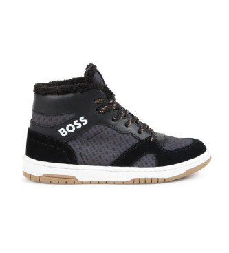 BOSS Zapatillas de piel negro