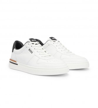 BOSS Cupsole leather trainers white