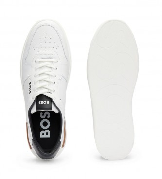 BOSS Cupsole leather trainers white
