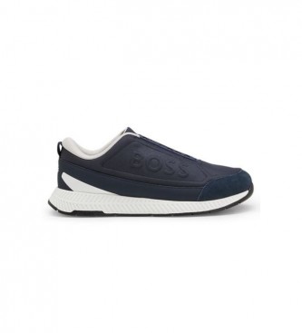 BOSS Navy leather sneakers