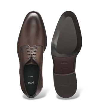BOSS Scarpe in pelle Derrek Derb marrone scuro