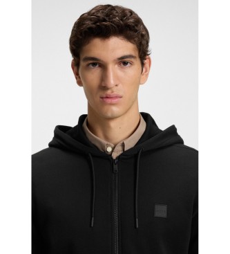 BOSS Schwarzes Sweatshirt mit Kapuze und Rei�verschluss