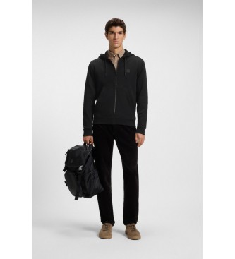 BOSS Schwarzes Sweatshirt mit Kapuze und Rei�verschluss