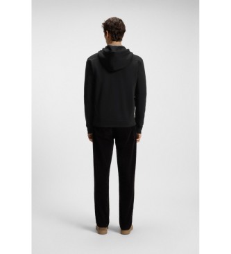 BOSS Schwarzes Sweatshirt mit Kapuze und Rei�verschluss