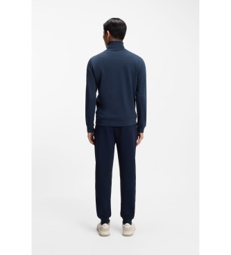 BOSS Sweatshirt Fleece Zip Neck Navy