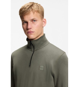 BOSS Sweater Fleece Katoen Groen