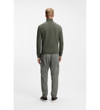 BOSS Sweater Fleece Katoen Groen