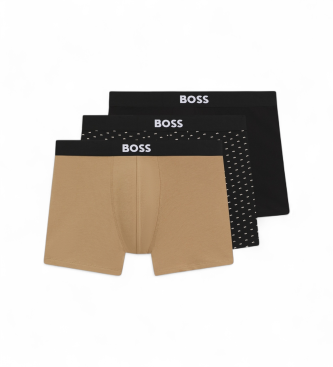 BOSS Set 3 Boxershorts Boss One beige und schwarz