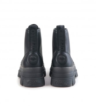 Buffalo Aspha Rld black leather ankle boots - Platform height 5.5cm