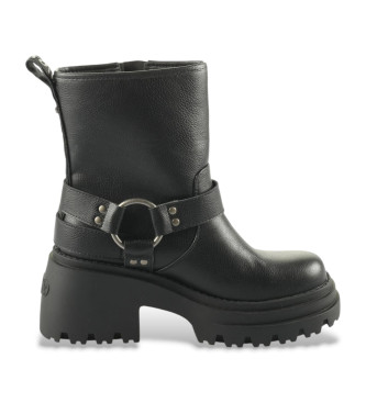 Buffalo Botines de piel Bravr Biker negro