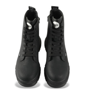 Buffalo Botines de piel Nova RLD negro