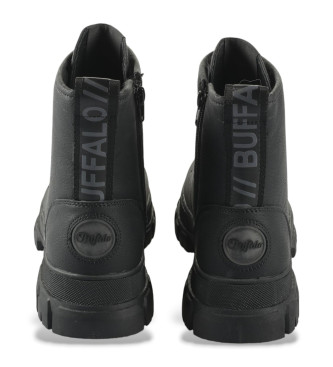 Buffalo Botines de piel Nova RLD negro