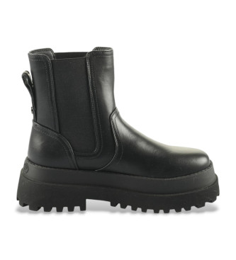 Buffalo Botines de piel Pluto Chelsea negro