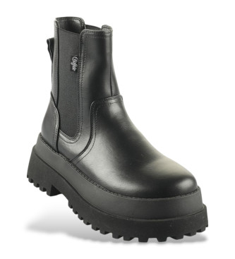 Buffalo Bottines en cuir Pluto Chelsea noir