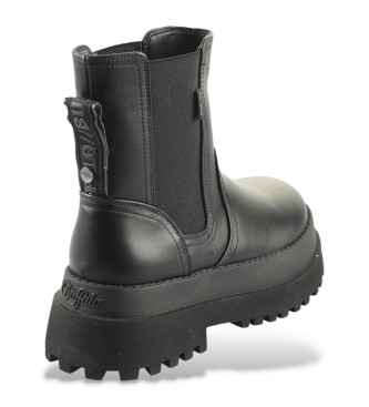 Buffalo Pluto Chelsea-Stiefel aus Leder schwarz