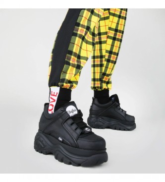 Buffalo Zapatillas de piel London negro -Altura plataforma: 6 cm- 