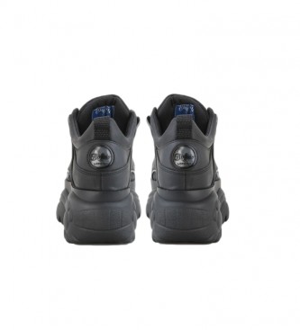 Buffalo Sneakers London in pelle nera - Altezza plateau: 6 cm-