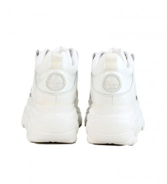 Buffalo Niskie skórzane buty sportowe z białą platformą