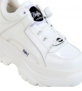 Buffalo Low leather trainers with white platform