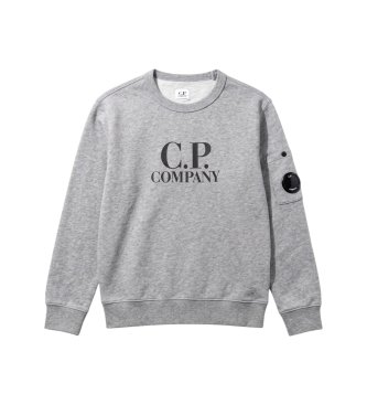 C.P. Company Kids Moletom com logotipo cinza