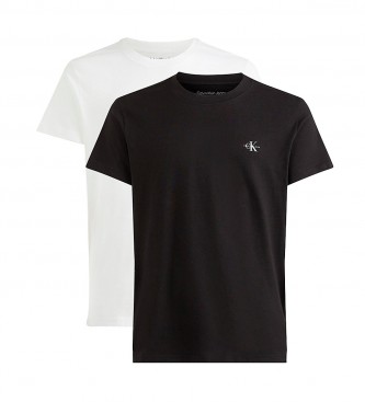 Calvin Klein Lot de 2 T-shirts avec Monogramme noir, blanc