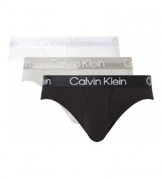 Calvin Klein Pacote de 3 Briefs 000NB2969A UW5 preto, cinza, branco