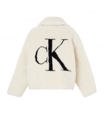 Calvin Klein Back Ck Sherpa white fur coat Back Ck Sherpa white