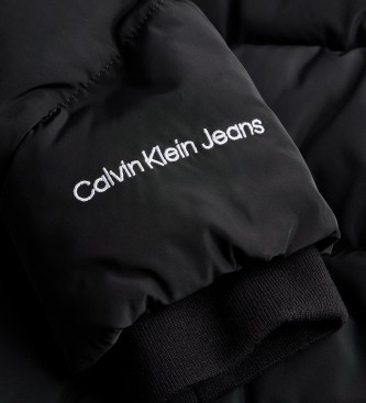 Calvin Klein Jeans Cappotto aderente in pelliccia sintetica nera